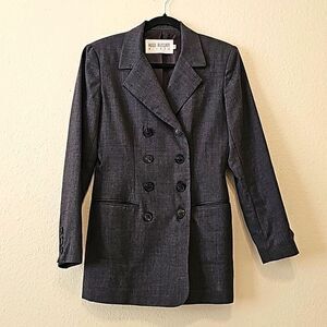Vintage Hugo Buscati Milano Grey  Double Breasted  Wool Women’s Blazer size 4